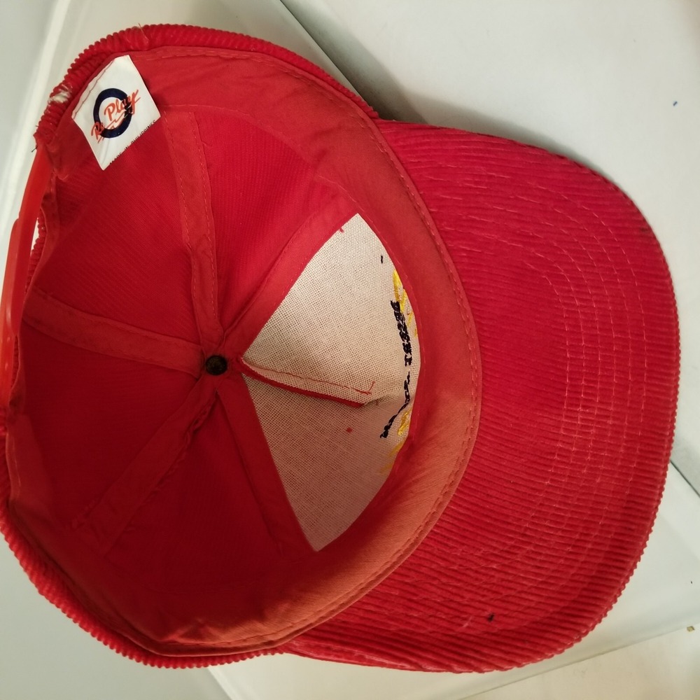 Vintage Desert Storm VICTORY WElcome HOME TROOPS Corduroy SnapBack Strap Red Hat - Picture 8 of 14